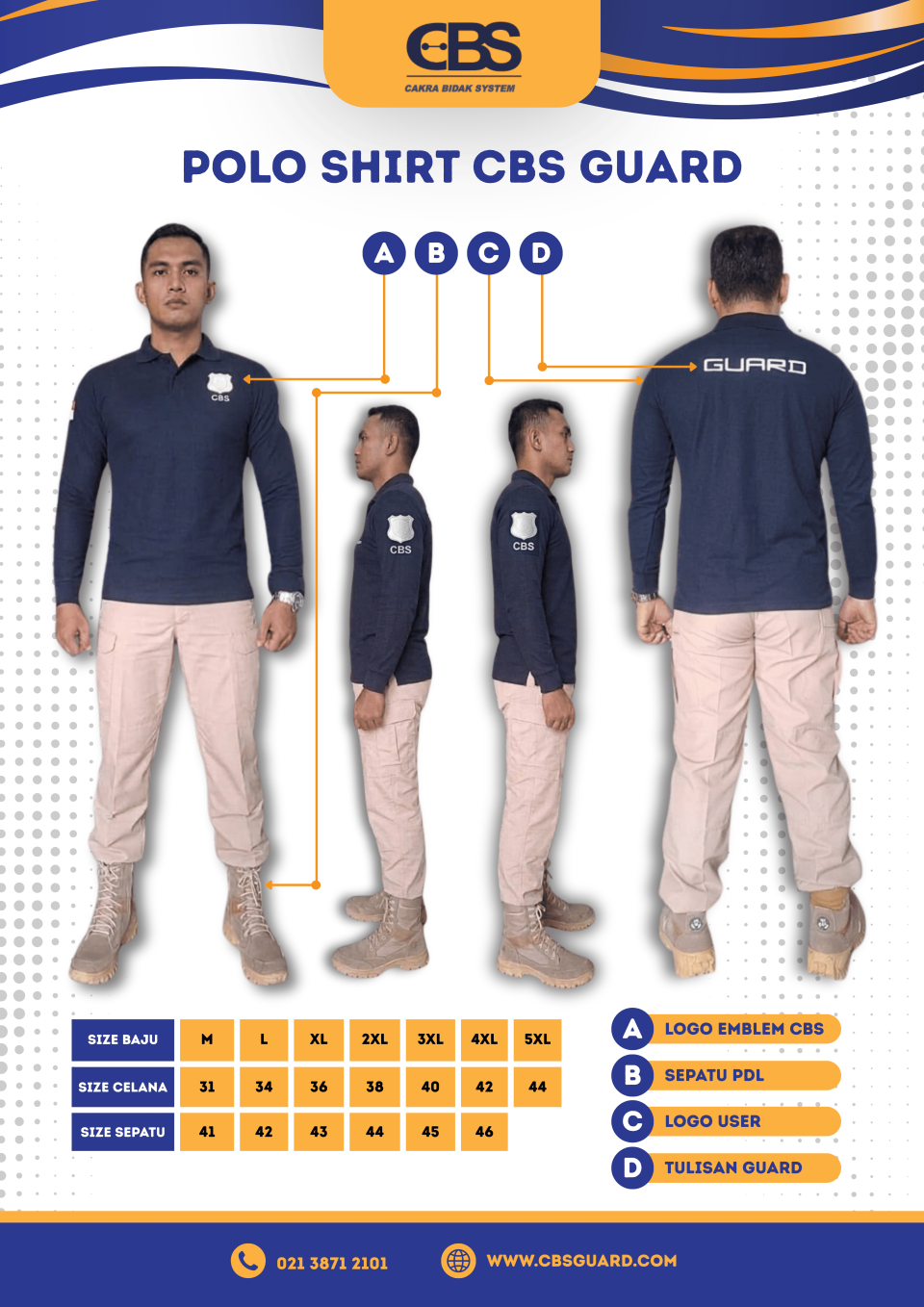 Polo Shirt CBS guard - Lengan Panjang