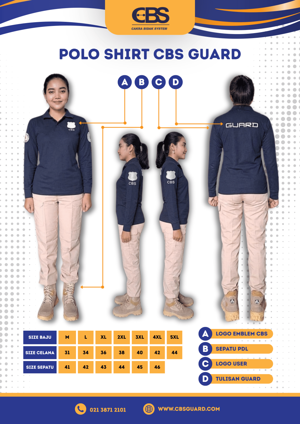 Polo Shirt CBS Guard Waniita - Lengan Panjang