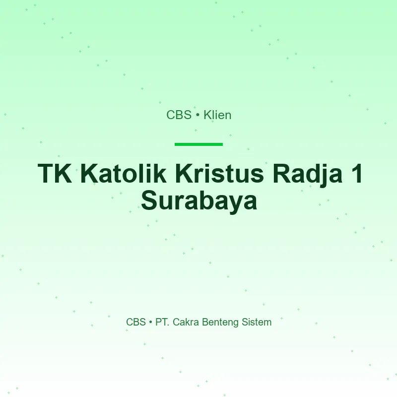 TK Katolik Kristus Radja 1 Surabaya